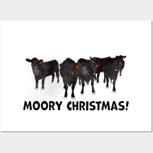 Moory Christmas Heifers Posters and Art